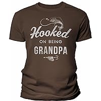 Hooked On Being Grandpa - Funny Grandpa Fishing Shirt for Men - Soft Modern Fit