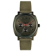 Ted Baker Caine Multifunction Green Leather Strap Watch (Model: BKPCNF1029I)