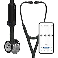 3M™ Littmann® CORE Digital Stethoscope, 8890, Mirror Chestpiece, Black Tube, Stem and Headset, 27 inch