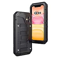 Metal Waterproof Case for iPhone 13 Case,Full Body Heavy Duty Cover with Built-in Screen Protector Ip68 Waterproof Phone Case (Color : Black, Size : for iPhone 13)