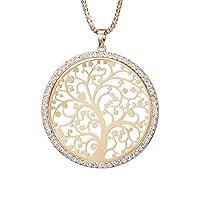 Ouran Tree of Life Necklace for Women,Charm Pendant Necklace Long Chain Necklace with CZ Crystal Gift for Girls Friends