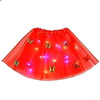 Girls LED Light up Tutu Butterfly Glow Skirt Birthday Gift Neon Party Costume Fancy Dress Christmas 2-8years
