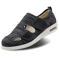Women's Diabetic Sandals, Adjustable Closure Comfy Slippers, Extra Wide Walking Shoes for Diabetic Edema Plantar Fasciitis Bunions Arthritis Swollen Feet