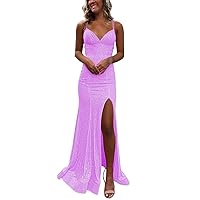 Long Mermaid Prom Dresses Balck for Women Sparkly Sequins High Slit Bocycon Formal Evening Dresses 2024 6