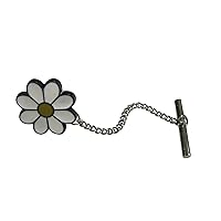 White Toned Daisy Flower Tie Tack