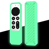 2021 RubRab Fluorescent Protective Case for Apple Siri Remote Anti-Slip Durable Glow in Dark Night Silicon Shockproof Cover for Apple 4K HD TV Remote (2nd Generation) (Luminous Green)