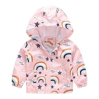 ZEFOTIM Toddler Boys Girls Zip-up Jacket Hooded Trench Lightweight Coats Windbreaker Outdoor Cute Dust Coats 1T-5T