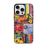 Colorful Collage Printed Case for iPhone 15 Pro Max Cases, Soft Glass Shockproof TPU Phone Case Cover for iPhone 15 Pro Max 6.7 Inch, Not Yellowing