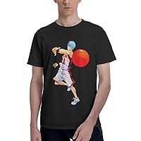 Anime T Shirts Kuroko's Basketball Men's Summer Cotton Tee Crew Neck Short Sleeve T-Shirt Black