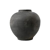 Artissance Earthy Gray Small Pottery Apple-Shaped Pot, 10 Inch Tall