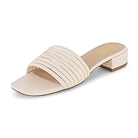 CUSHIONAIRE Women's Nino strappy low block heel slide sandal +Memory Foam and Wide Widths Available
