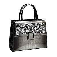 Luxury Fashion Crystal Women's Top Handle Satchel Handbags Leather Diamonds Purses Evening Bag Shoulder Messenger Bags