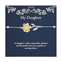 Gag Daughter Sunflower Bracelet, A daughter is like a butterfly, Gifts For Daughter, Present From Mom, Jewelry For Daughter