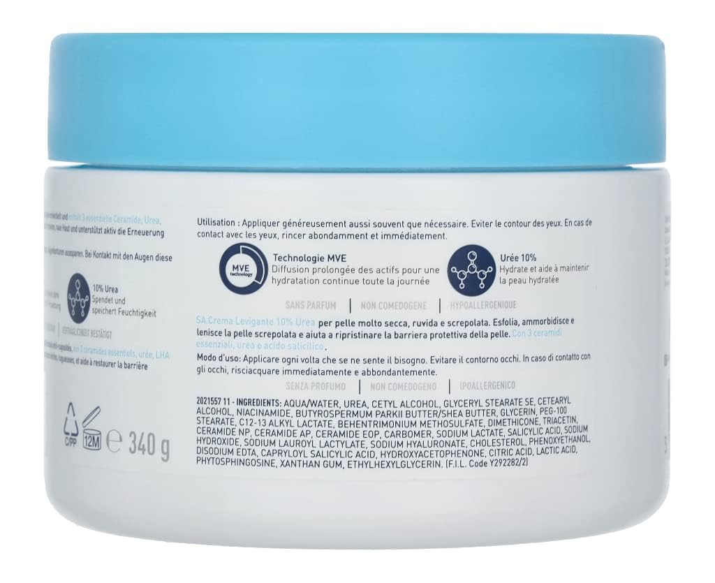 CeraVe SA Smoothing Cream Moisturizer with Essential Ceramides, Urea, and Salicylic Acid | Fragrance Free 12oz