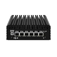 HUNSN Micro Firewall Appliance, Mini PC, VPN, Router PC, Intel Alder Lake-N 12th Gen N100, RJ45, 6 x 2.5GbE I226-V, 2 x HDMI2.1, TF, Type-C, Barebone, NO RAM, NO Storage, NO System