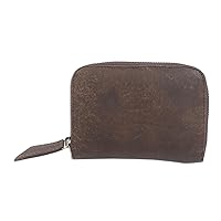 NOVICA Handmade Leather Wallet Distressed Brown from Bali Indonesia 'Coffee Simplicity'
