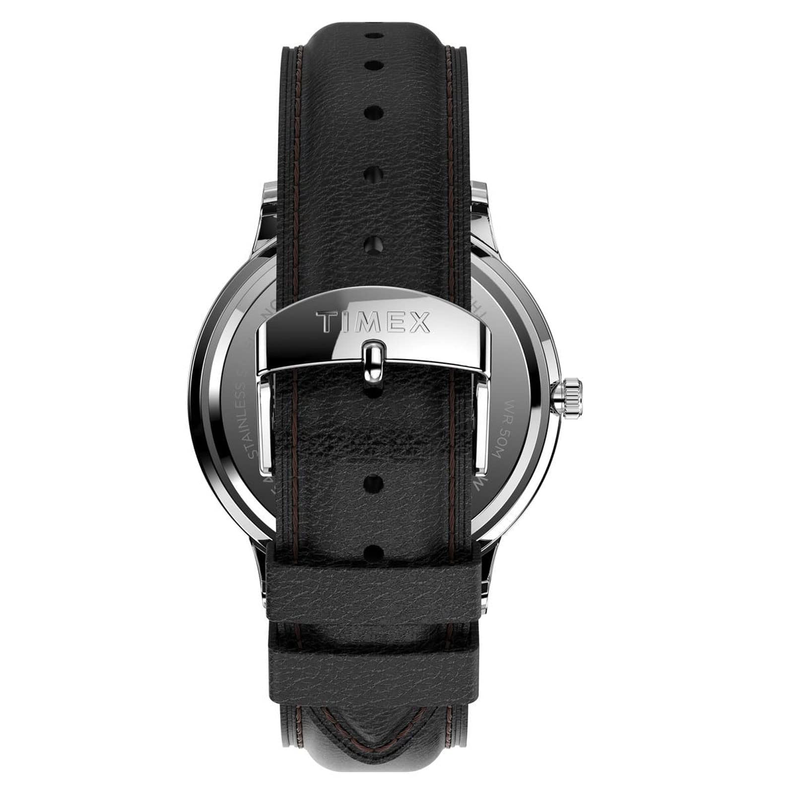 Timex Men's Waterbury Classic Day-Date 40mm TW2U88400VQ Quartz Watch, Black/Silver-Tone/White
