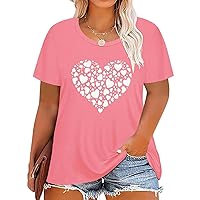 CARCOS Womens Plus Size Tops Basic Summer Shirts Short Sleeve V Neck Tunics Casual T-Shirt Loose Fits XL-5XL