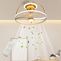 TINS Ceiling Fan with Lighting, Modern Lamp with Fan Quiet, Remote Control and App, Dimmable Colour Brightness, 360° Shake Head, 3 Speeds, for Bedroom, Living Room - White
