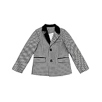 Boys' Small Checked Suit Jacket Two Buttons Coat for Casual Daily