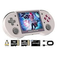 RG353PS Retro Linux OS Handheld Game Console 3.5'' IPS Screen RK3566 64bit Game Player with 128G TF Card Preload 4519 Classic Games Built in 3500mAh Battery Compatible with 5G WiFi and 4.2 Bluetooth