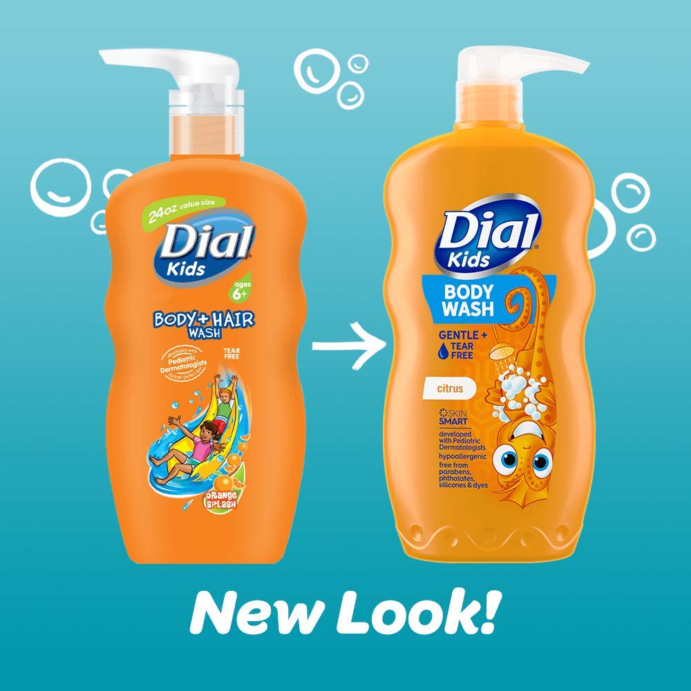 Dial Kids Body Wash, Citrus, 24 fl oz (Pack of 4)
