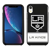 Apple iPhone XR - NHL Licensed Los Angeles Kings Black Jersey Textured Back Cover on Black TPU Skin