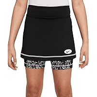 Girls' Dri-FIT Icon Clash 2-in-1 Training Skirt Youth Size Large Color Black and White