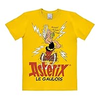 T-Shirt 100% Cotton Asterix Drinking The Magic Potion (Yellow)