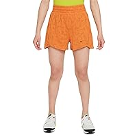 Nike Girl's DriFit Knit High-Rise Shorts, Orange, M Regular US