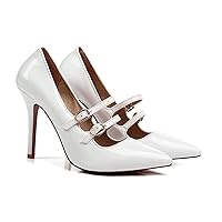 LEHOOR Women High Stiletto Heel Pointed Toe Mary Jane Pumps Ankle Straps Slip On Buckle Sexy Comfortable Dress Shoes 5-15 M US