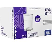 Refills Compatible with DEKOR CLASSIC Diaper Pails | 8 Pack | Extra Thick Diaper Pail Refill Liners | Fresh Scent | Easy to Replace and Dispose of Diaper Bag | Odorless Baby Diapers Disposal