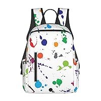 Abstract Paint Splashes Print Simple And Lightweight Leisure Backpack, Men'S And Women'S Fashionable Travel Backpack