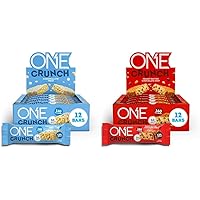 ONE Protein Bars, CRUNCH Marshmallow Treat and Peanut Butter Chocolate Chip, Gluten Free Protein Bars with 12g Protein and only 1g Sugar (12 Count)