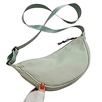 Crossbody Bag with Adjustable Strap Dumpling Shoulder Bag for Women Men Small Nylon Casual Trendy Crescent Bag Purse
