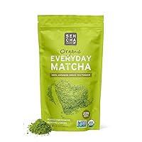 Sencha Eveyrday Natural USDA Organic Matcha Green Tea Powder Rich Antioxidant Revitalizing Body Helathy Gluten Free Product 100% Vegan Diet - 12oz (Pack of 1)