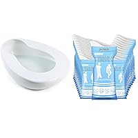 Bedpan for Women Men White & Disposable Urine Bags Pee Bags 24 Pack