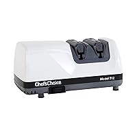 Chef'sChoice 312 UltraHone Professional Electric Knife Sharpener for 20-Degree Straight-Edge and Serrated Knives, 2 Stage, White