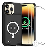 Battery Case for iPhone 14 Pro Max, 10800mAh Rechargeable Portable Charging Case with Wireless Charging Compatible for iPhone 14 Pro Max (6.7 inch) with CarPlay Battery Pack Charger Case (Black)