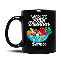 World's Okayest Dietitian Mug, Custom Dietician Appreciation Gift For Men Women, Personalized Dietitian Name Cup, Nutritionist Gifts for Birthday Christmas, Nutrition Coach Black Cup 11oz, 15oz