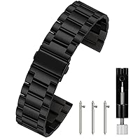 22mm Quick Release Watch Strap,Premium Solid Stainless Steel Watch Band Replacement,Black