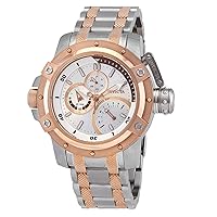 Invicta Men's Coalition Forces Quartz Watch with Stainless Steel Strap, Silver, Rose Gold, 26 (Model: 30383)