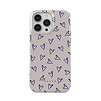 BURGA Phone Case Compatible with iPhone iPhone 13 PRO MAX - Hybrid 2-Layer Hard Shell + Silicone Protective Case - Blue Hearts Love Kiss Amor - Scratch-Resistant Shockproof Cover