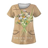 Women's Summer Tops Mother's Day Double Layer Pocket Protective Work Clothes Tops 2024, S-3XL