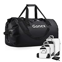 Gonex 60L 80L Extra Large Waterproof Duffle with Compression Packing Cubes