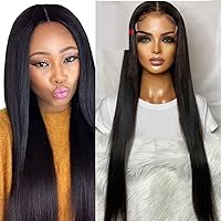 150% Density 5.5x4.5 PU Silk Base Wigs Brazilian Remy Silk Straight Human Hair Wigs Pre Plucked With Baby Hair For Black Women (12inch, Silk Straight 150% Density)