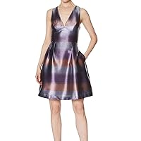 Laundry by Shelli Segal Women's Tonal Stripe Fit and Flare Dress