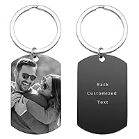 Custom Keychain, Personalized Photo, Laser-Printed Text & Image - Ideal for Christmas, Valentine's Day, Birthday, Father's Day, Anniversary, and Safe Driving Reminders - Perfect Couple Memorial Gifts