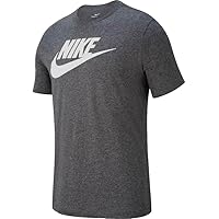 Nike Sportswear Men's Icon Futura Short Sleeve T Shirt (Large, Dark Grey Heather/White)