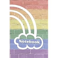 Rainbow Journal 6X9 Notebook; Look at the Bright Side. Remember When it Rains, Don’t Forget to Look for the Rainbow. Colorful ROYGBIV Cover.